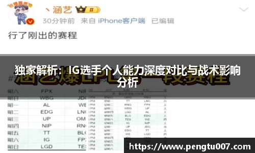 独家解析：IG选手个人能力深度对比与战术影响分析